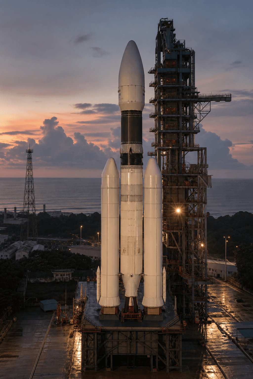 GSLV F17 standing on the launch pad
